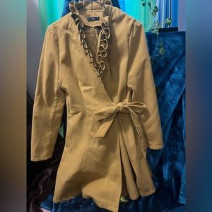 Wrap A-Line Girly Coat - Light Yellow
